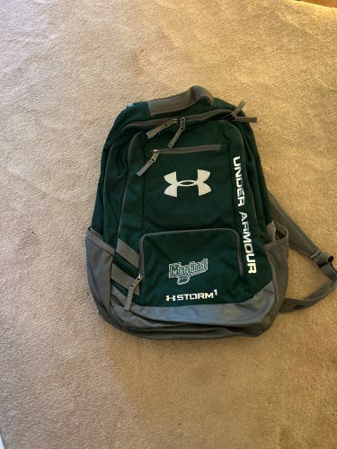 NCAA Mercyhurst embroidered Team issued Green under armour Backpack