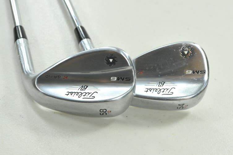 Titleist Vokey SM6 Tour Chrome 54*, 58* Wedge Set RH BV Wedge Flex Steel #202906