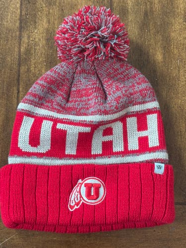 Utah Utes Top World Beanie Knit Red Cuffed One Size Fits All New