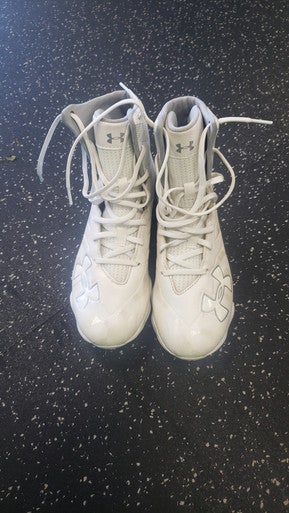 Used Under Armour HIGHLIGHT Jr FB Cleats White Junior 04 11849-S000031642