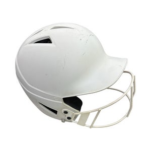 Used Champro HXJ 6 1/2 - 7 Batting Helmet w/Mask White MD 11862-S000091033