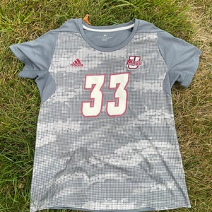 UMass women’s lacrosse jersey adidas grey large