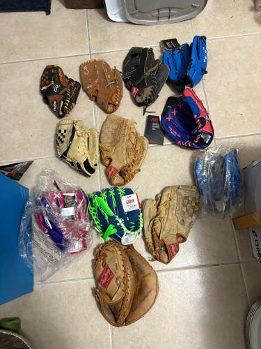 Huge lot of baseball gloves
