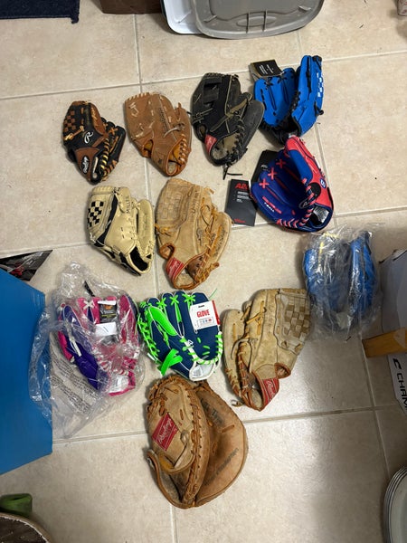 Huge lot of baseball gloves