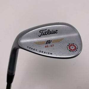 Titleist Vokey Spin Milled Chrome 2009 Lob Wedge LW 60* 7  Wedge Steel Mens LH