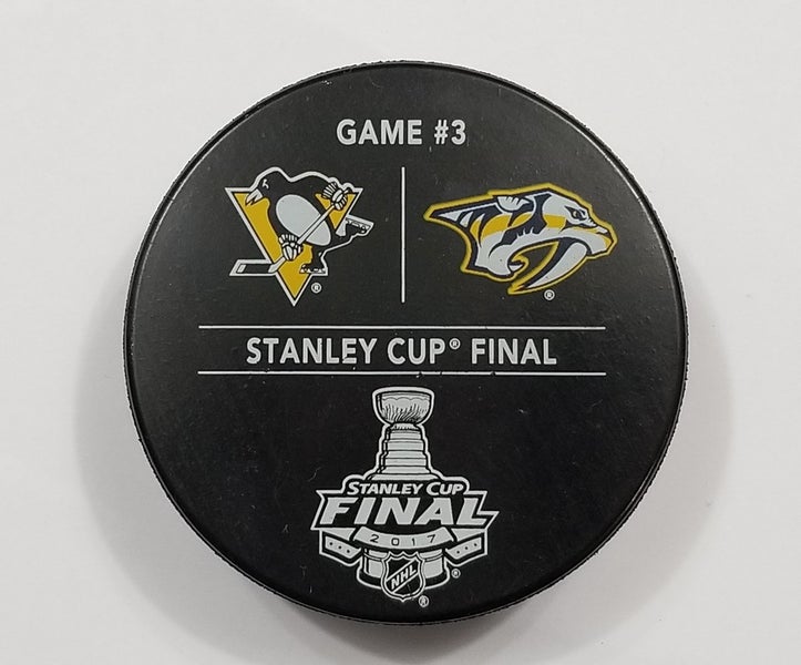 6-3-17 Pittsburgh Penguins @ Nashville Predators Cup Finals Game 3 Warm-Up Puck