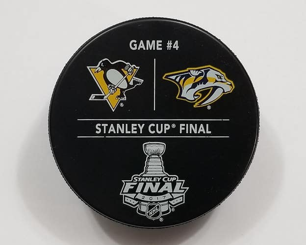 6-5-17 Pittsburgh Penguins vs Nashville Predators Cup Finals Game 4 Warm-Up Puck