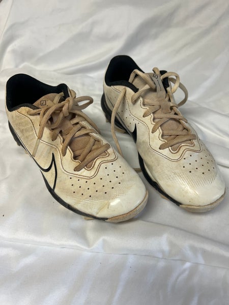 White Kid's 6Y (Big Kids / Youth) Youth Nike Nike alpha huarache elite 4 Low Top Molded Cleats (Used