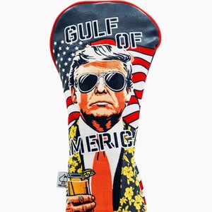 Pins & Aces Driver Cover Donald Trump Gulf of America Lined Leather Headcover