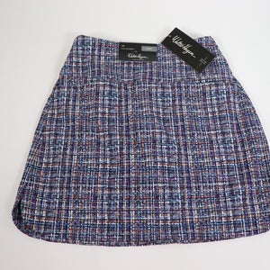 Walter Hagen Golf Skort Shorts 17" Sculpt Tweed Mid Blue Multi Pull On -XS