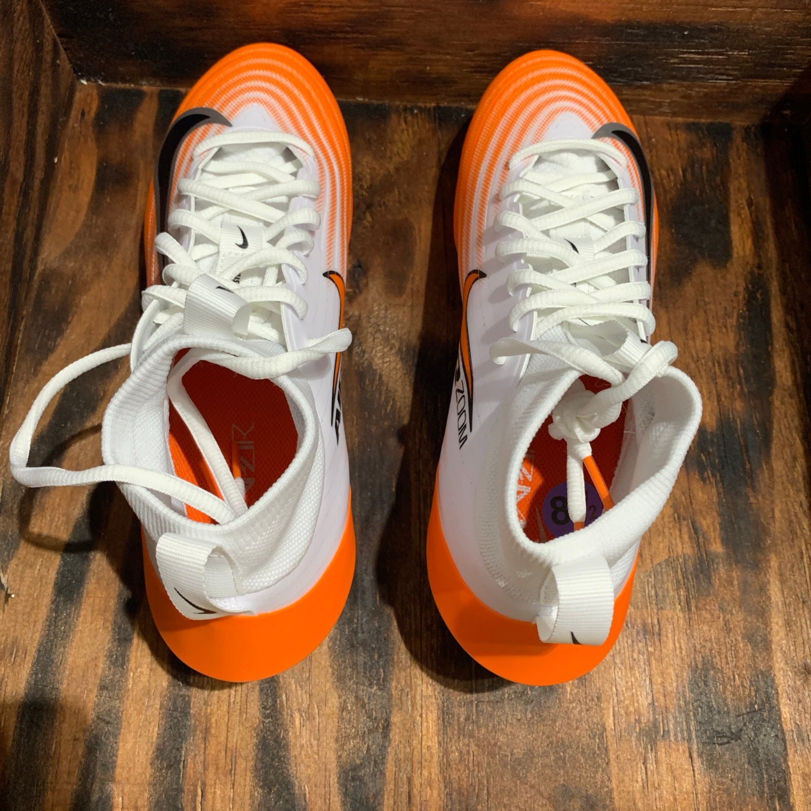 Nike Air Zoom Vapor Pro 1 Orange White Football Cleats HM8850-103 Size No Lid Size 9 - Nike Air Zoom Vapor Pro 1 Orange White Football  main image 4