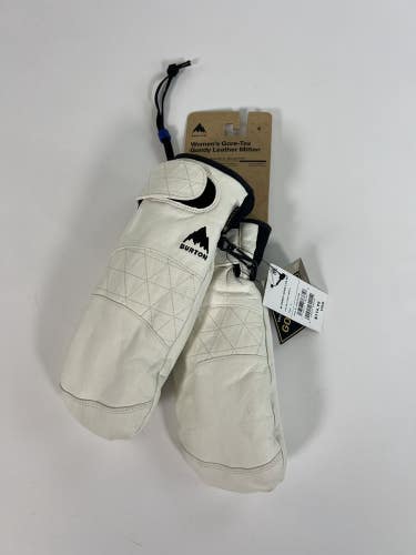 BURTON WOMEN'S GORE-TEX GONDY WHITE LEATHER MITTEN Small