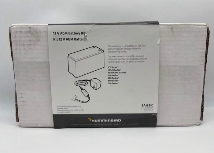 (New) Humminbird 9AH BK
12V AGM Battery Kit