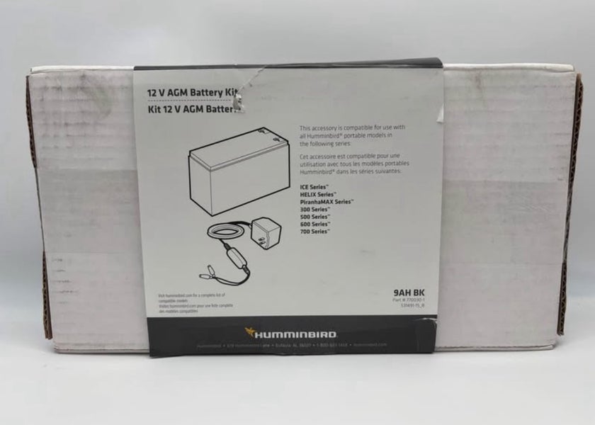 (New) Humminbird 9AH BK 
12V AGM Battery Kit