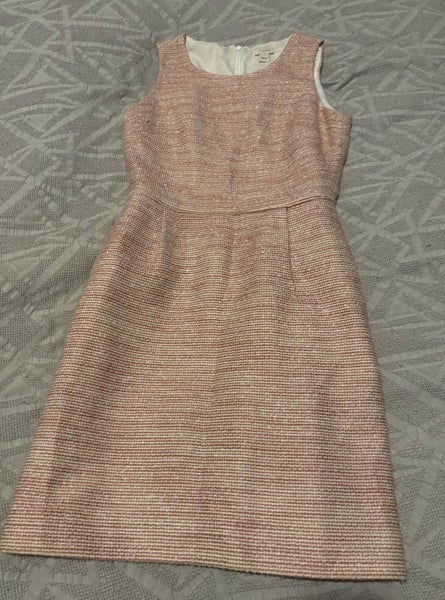 J. Crew Shimmer Boucle Dress Women’s Size 0 Coral White Glimmer