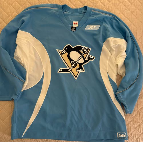 Pittsburgh Penguins Pro Stock Blue Size 56 Men's Reebok Practice Jersey (New)