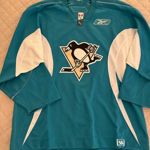 Pittsburgh Penguins Pro Stock Teal Size 56 Men's Reebok Practice Jersey (New)