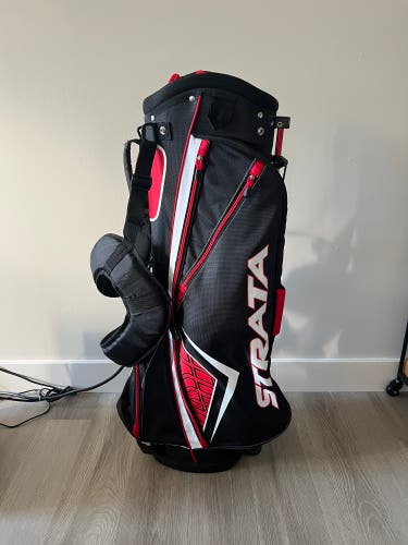 Strata Men’s 7-Way Golf Stand Carry Bag Black/Red