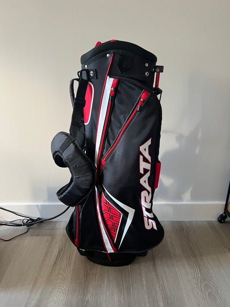 Strata Men’s 7-Way Golf Stand Carry Bag Black/Red