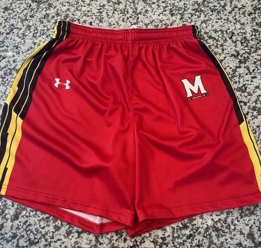 Under Armour UMD Maryland team game lacrosse shorts mens L large NEW