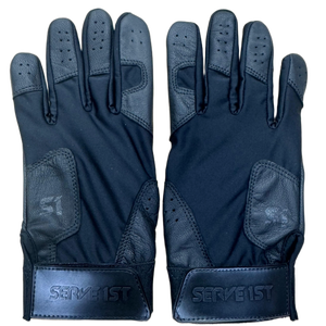 Serve 1st Pro Performance Batting Gloves - Black/Black