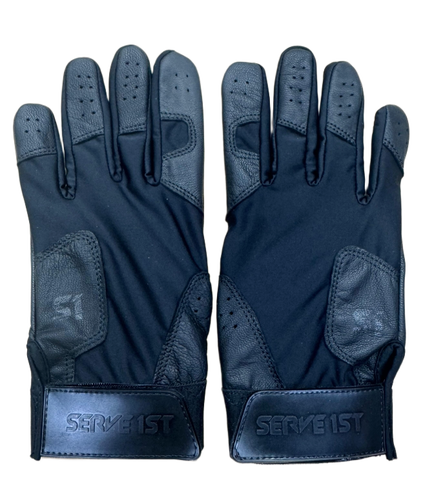 Serve 1st Pro Performance Batting Gloves - Black/Black