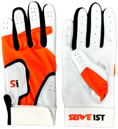 Serve 1st Pro Performance Batting Gloves - Orange/Black