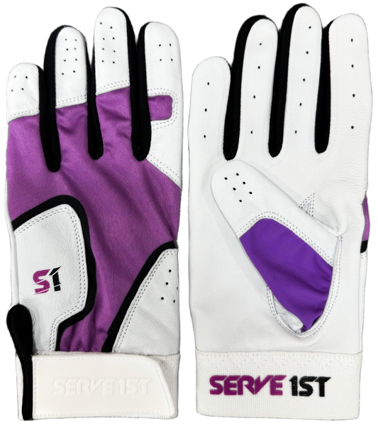 Serve 1st Pro Performance Batting Gloves - Purple/Black