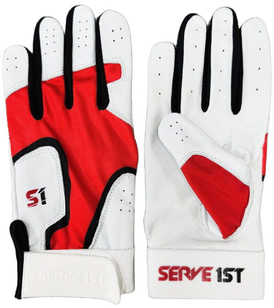 Serve 1st Pro Performance Batting Gloves - Red/Black