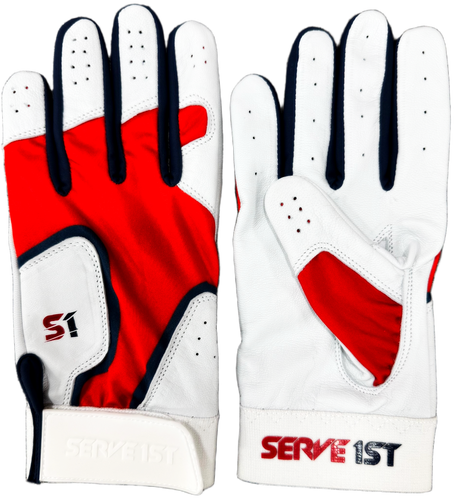 Serve 1st Pro Performance Batting Gloves - Red/Navy