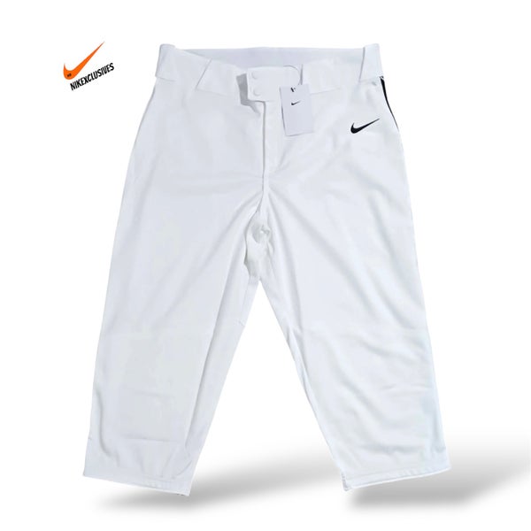 NIKE Men’s Vapor Select Team Baseball 3/4 Piped Pants BQ9021-107 white navy size XL