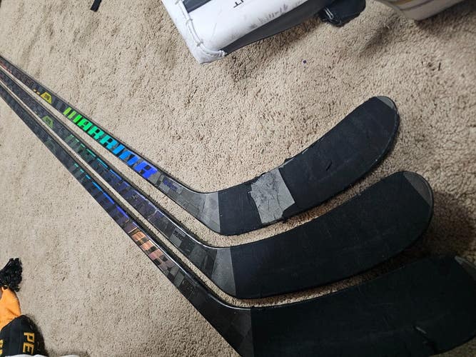 3x PACK GRAVES Penguins Game Used Sticks WARRIOR COVERT QR6 PRO 100 flex LH left