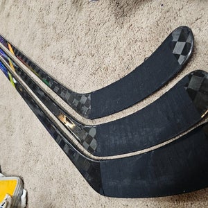 3x PACK BROADWAY Penguins Game Used Sticks Bauer Mach Tracer PRO 95 flex LH