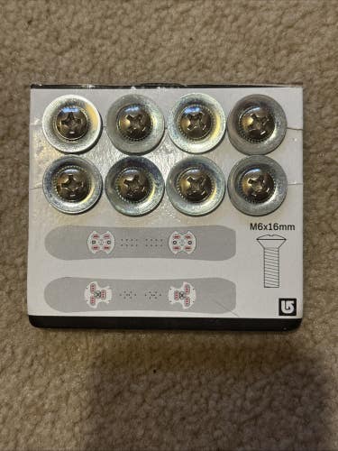 Burton Bindings Replacement Mounting Hardware Bolts And Washers Silver M6 x 16mm