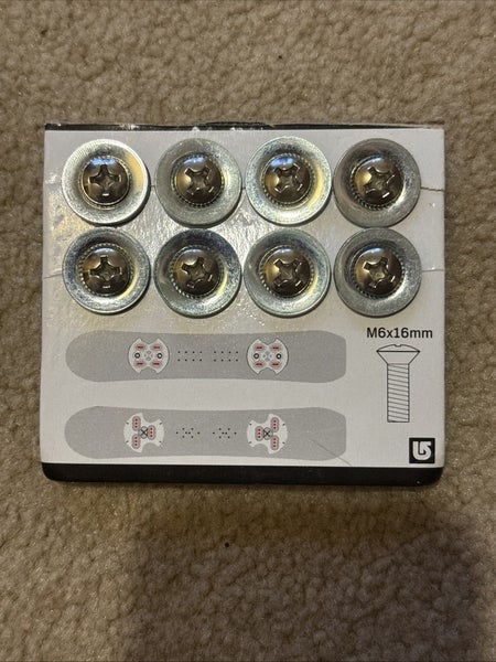 Burton Bindings Replacement Mounting Hardware Bolts And Washers Silver M6 x 16mm