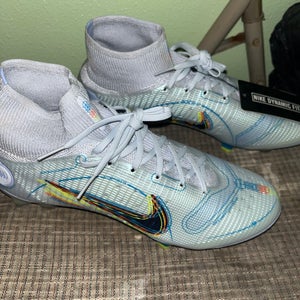 Silver Men's Size M 8.0 (W 9.0) Nike Mercurial Superfly 8 Elite FG Trainers Cleats (New)
