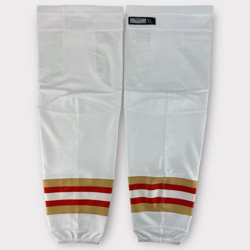 Pro Stock New Reebok Large, XL, XL+ Syracuse Crunch Ducks White Hockey Socks