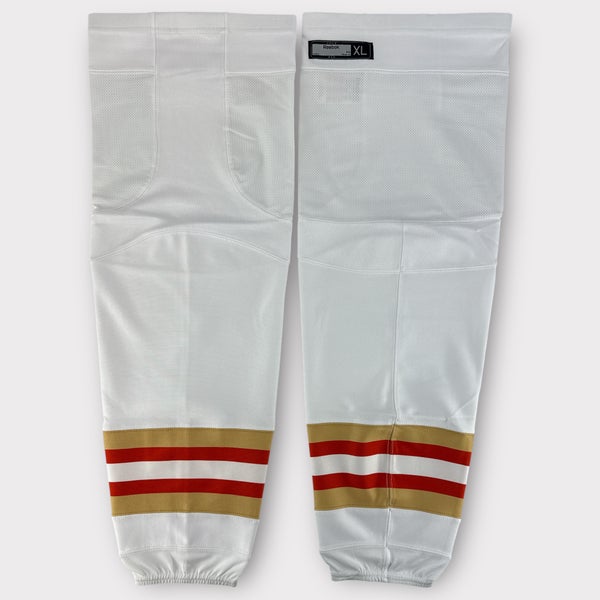 Pro Stock New Reebok Large, XL, XL+ Syracuse Crunch Ducks White Hockey Socks