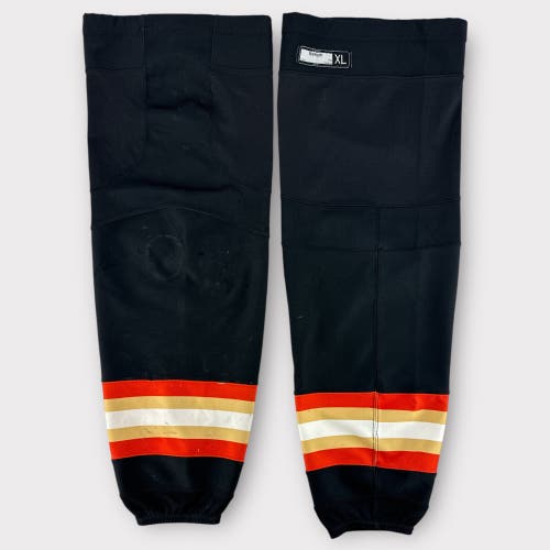 Pro Stock Used Reebok XL Syracuse Crunch Ducks Black Hockey Socks