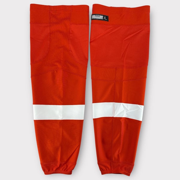 Pro Stock Used Reebok Large, XL, XL+ Syracuse Crunch Ducks Orange Hockey Socks