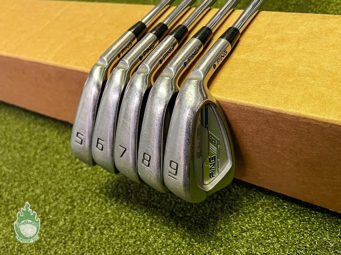 Used RH Ping Blue Dot i Series E1 Irons 5-9 TI X100 Extra Stiff Steel Golf Set