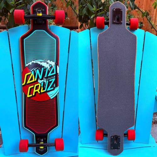 Santa Cruz Skateboards Wave Dot Splice 36” Drop-Thru Complete Cruiser Skateboard