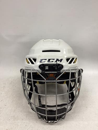Used CCM FL 3D YOUTH Helmet Cage Combo White SM 11851-S000037955