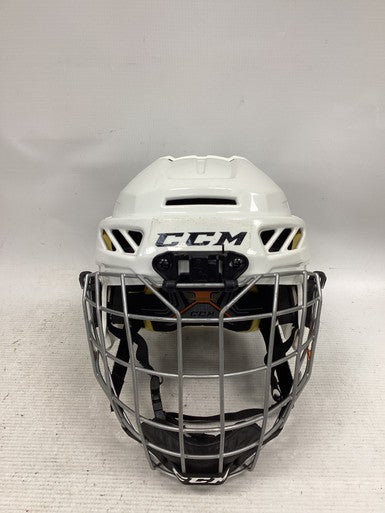 Used CCM FL 3D YOUTH Helmet Cage Combo White SM 11851-S000037955
