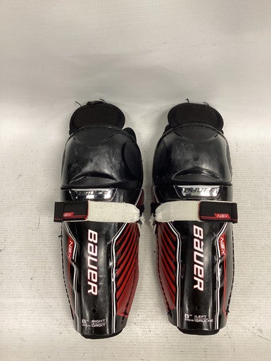 Used Bauer NSX Youth Shin Guards Black 8" 11851-S000038157
