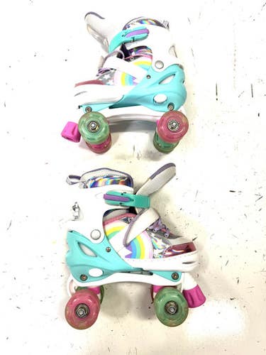 Used SULFEEL ADJ 13-3 Junior Roller Quad Skates White Adjustable 11860-C000298214