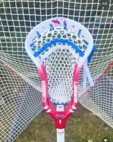 Brand new loading wyn head dyed and strung in salmon bellies theme