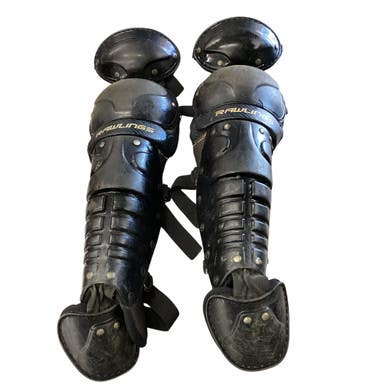 Used Rawlings JUNIOR LEG GUARDS Catchers Leg Guards Black Junior 11760-S000082197