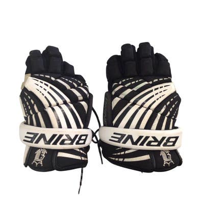 Used Brine PRESTIGE Lacrosse Gloves Womens Black And White 10" 11760-S000082177