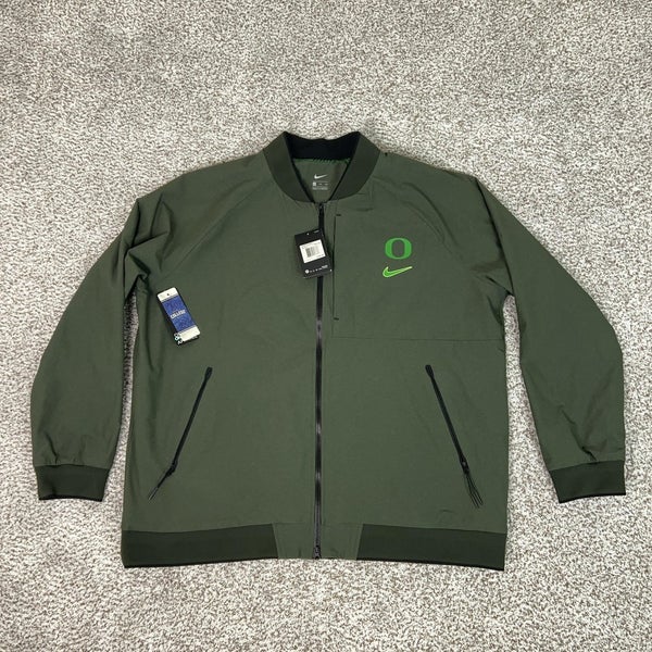 Oregon Ducks Jacket Mens 2XL Green NCAA Football Nike Delta Coach Sequoia Zip Up